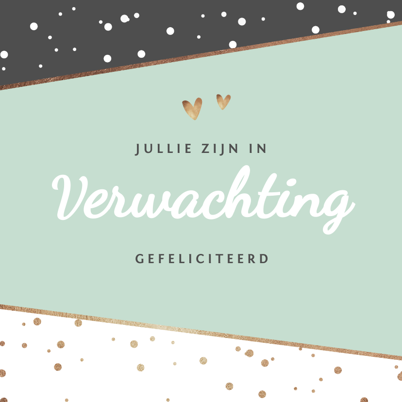 Felicitatiekaarten - Felicitatiekaart zwanger in verwachting goud stijlvol