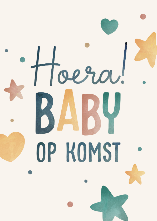 Felicitatiekaarten - Felicitatiekaart zwanger met kleurrijke tekst