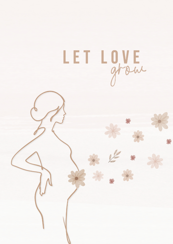 Felicitatiekaarten - Felicitatiekaart zwangerschap let love grow