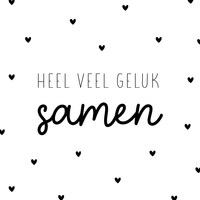 Felicitatiekaartje heel veel geluk samen hartjes patroon - Felicitatiekaarten Felicitatiekaarten - Felicitatiekaartje heel veel geluk samen hartjes patroon