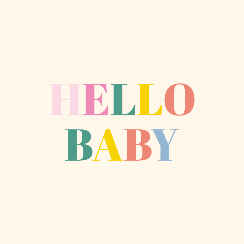 Felicitatiekaarten - Felicitatiekaartje hello baby regenboog