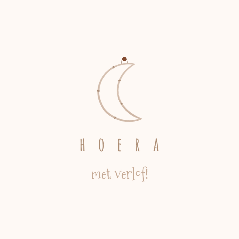 Felicitatiekaarten - Felicitatiekaartje verlof met maan hanger