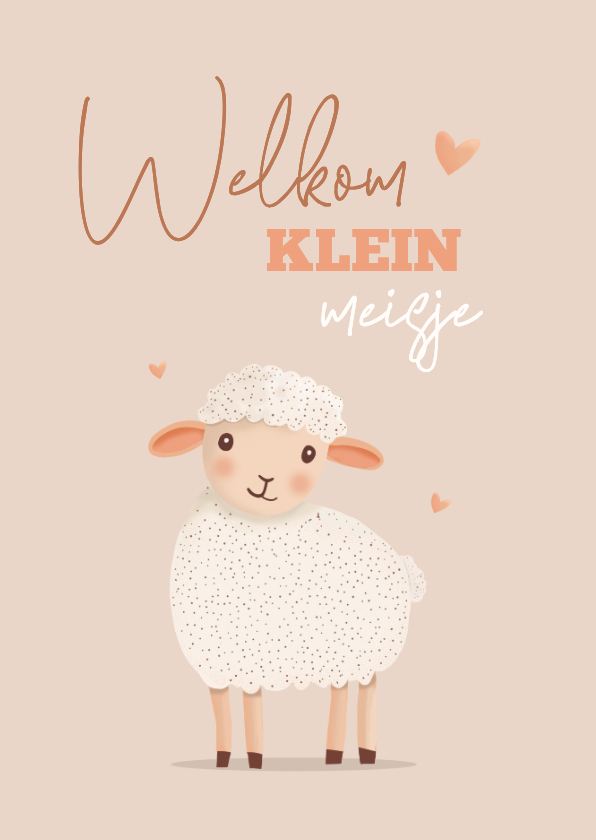 Felicitatiekaarten - Felicititatiekaart klein lammetje met zachte tinten