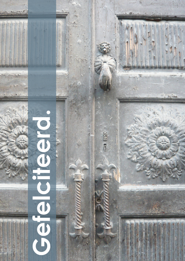Fotokaart voordeur grijs beige - Felicitatiekaarten Felicitatiekaarten - Fotokaart voordeur grijs beige