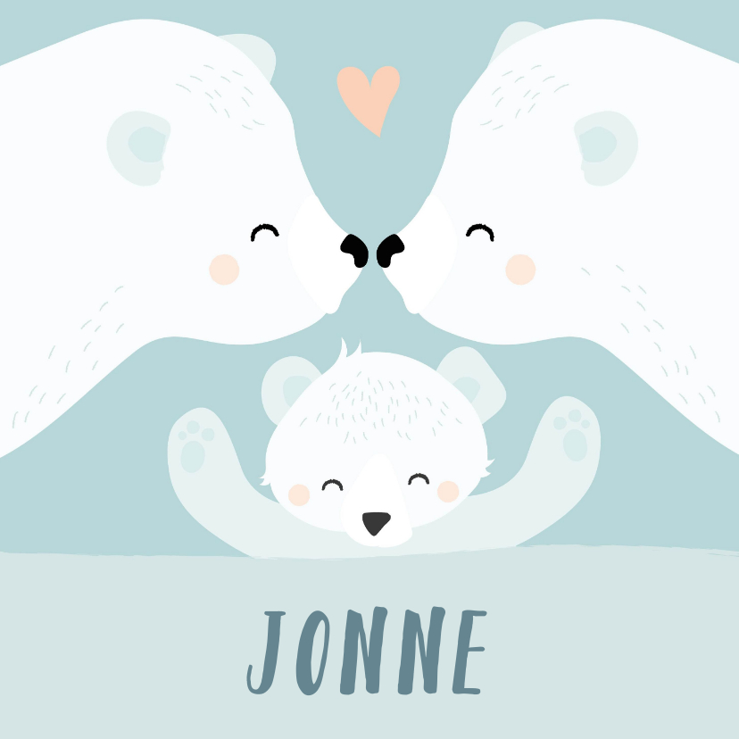Felicitatiekaarten - Geboorte felicitatie kaartje met getekende ijsberen