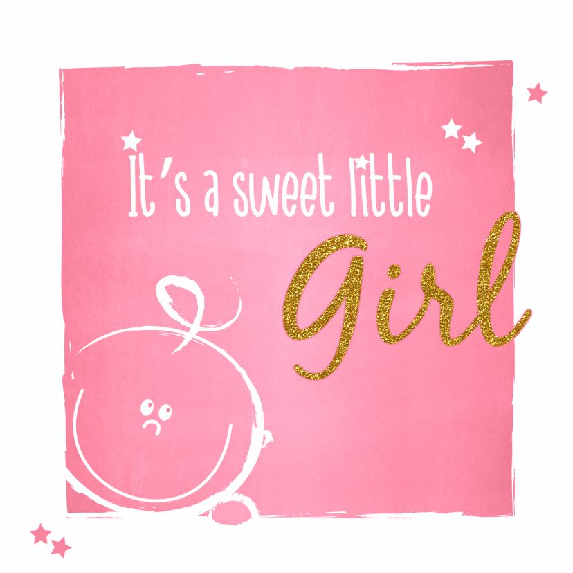 Felicitatiekaarten - Geboorte Lief roze baby kaartje