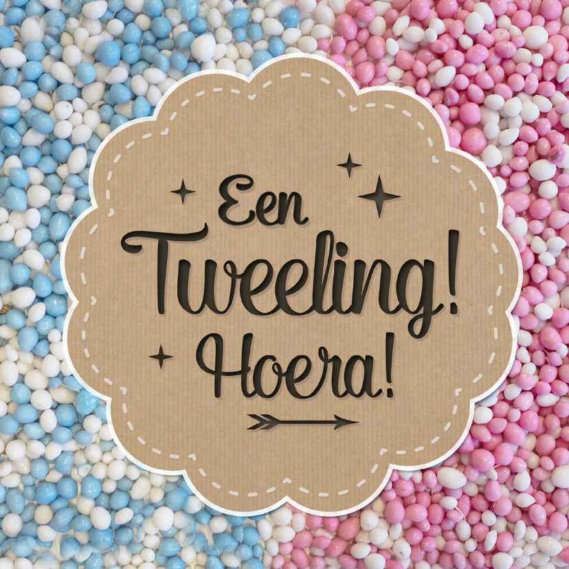 Geboorte Muisjes Tweeling Kraft - Felicitatiekaarten Felicitatiekaarten - Geboorte Muisjes Tweeling Kraft