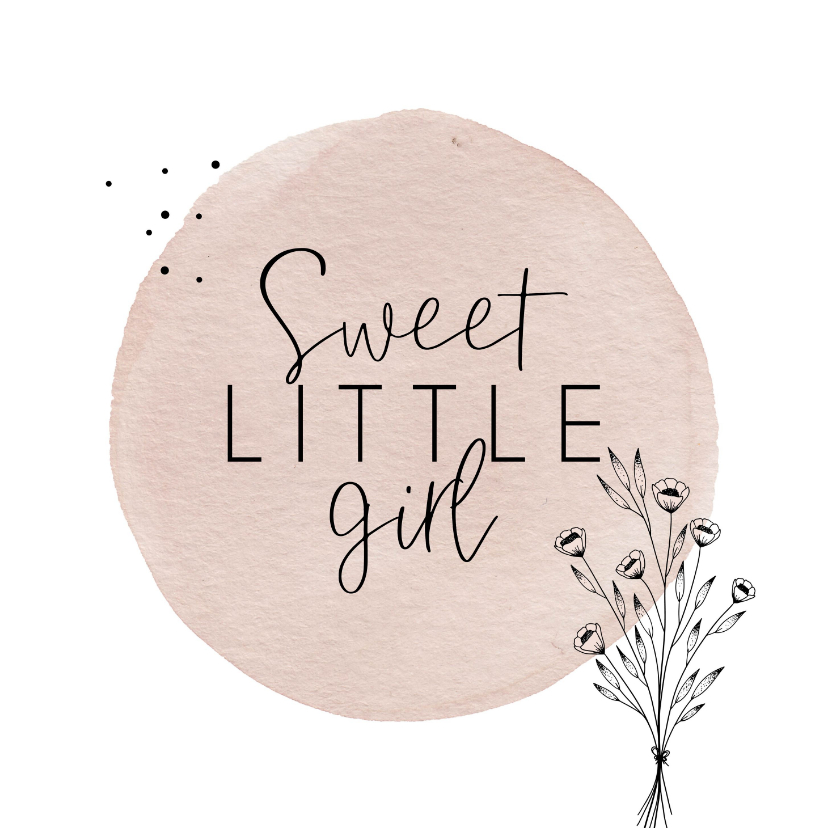 Felicitatiekaarten - Geboorte Sweet little girl simplistisch en lief 