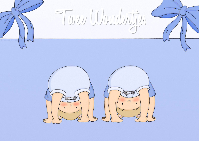 Geboorte Twee Wondertjes J - TbJ - Felicitatiekaarten Felicitatiekaarten - Geboorte Twee Wondertjes J - TbJ