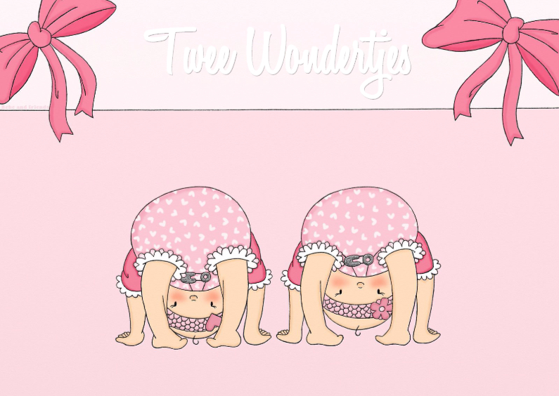 Geboorte Twee Wondertjes M - TbJ - Felicitatiekaarten Felicitatiekaarten - Geboorte Twee Wondertjes M - TbJ