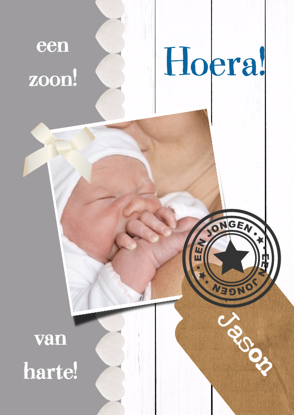 Geboortefelicitatie jongen - DH - Felicitatiekaarten Felicitatiekaarten - Geboortefelicitatie jongen - DH