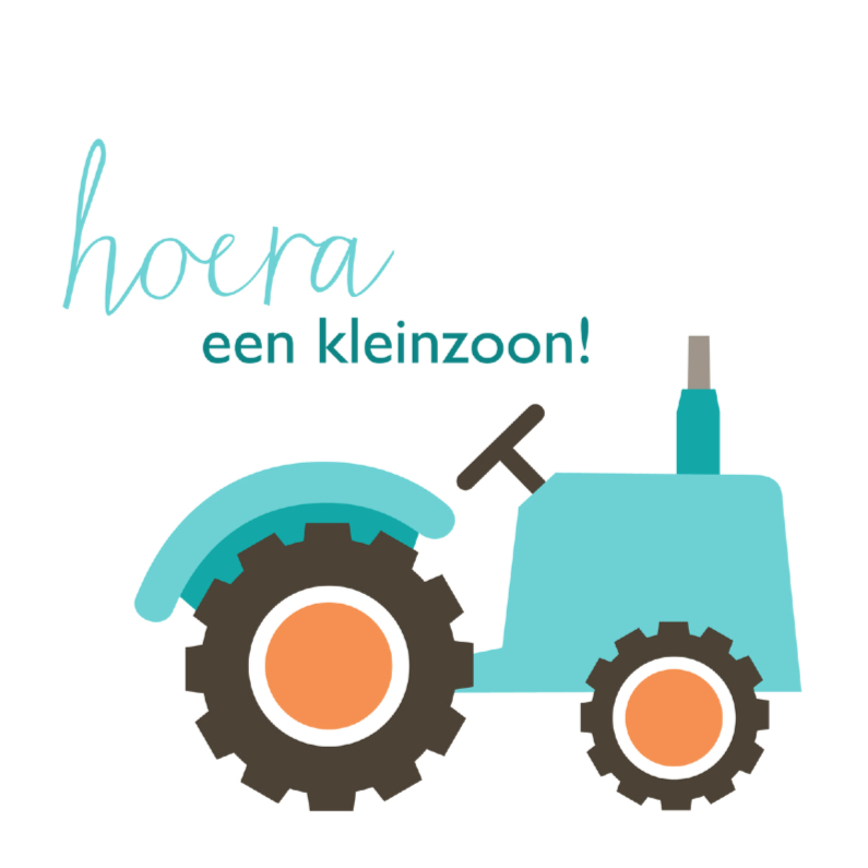 Geboortekaart tractor - Felicitatiekaarten Felicitatiekaarten - Geboortekaart tractor