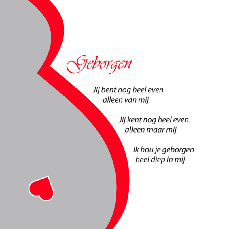Gedichtenbeeld geborgen - Felicitatiekaarten Felicitatiekaarten - Gedichtenbeeld geborgen