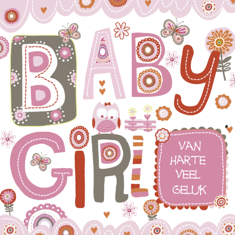 Gefeliciteerd Baby Girl - Felicitatiekaarten Felicitatiekaarten - Gefeliciteerd Baby Girl