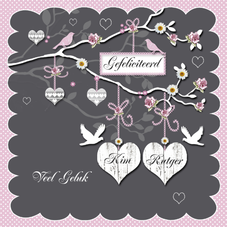 Gefeliciteerd met jullie huwelijk harten - Felicitatiekaarten Felicitatiekaarten - Gefeliciteerd met jullie huwelijk harten