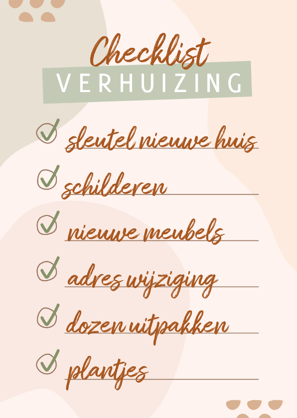 Gefeliciteerd nieuwe woning kaart verhuischecklist - Felicitatiekaarten Felicitatiekaarten - Gefeliciteerd nieuwe woning kaart verhuischecklist