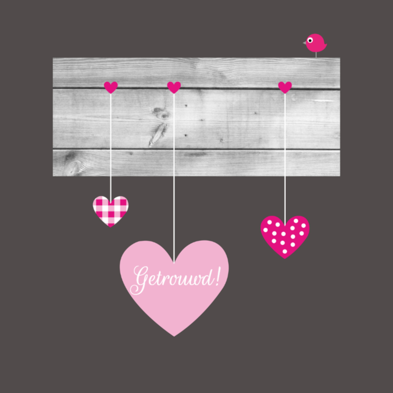 Getrouwd, harten - Felicitatiekaarten Felicitatiekaarten - Getrouwd, harten