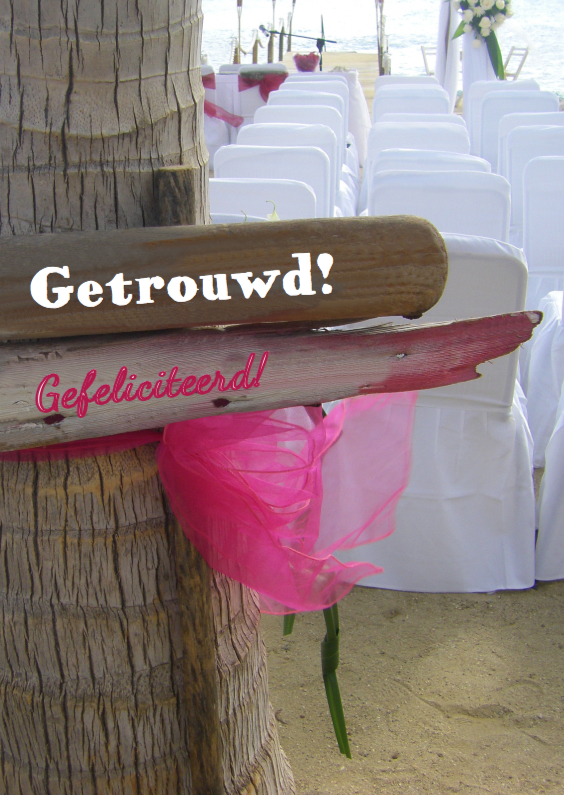 Getrouwd! Tropisch strand - Felicitatiekaarten Felicitatiekaarten - Getrouwd! Tropisch strand
