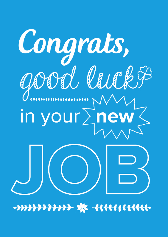 Felicitatiekaarten - Good luck in your new job