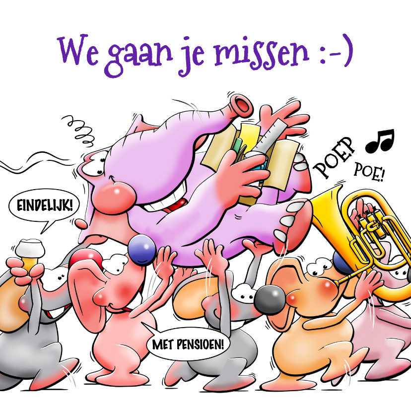 Felicitatiekaarten - Grappige felicitatiekaart van al je collega's met pensioen