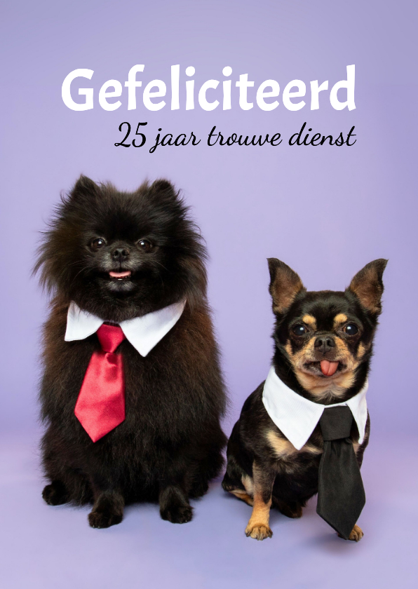 Felicitatiekaarten - Grappige jubileumkaart van hondjes met stropdas