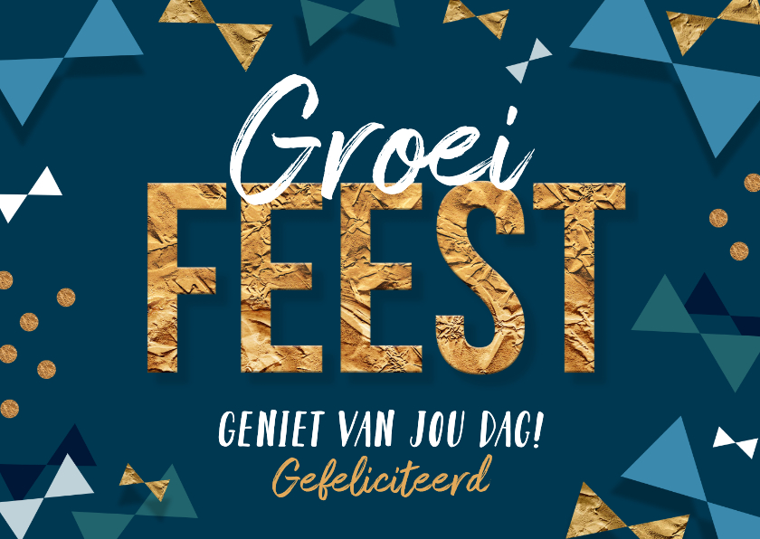Groeifeest felicitatie confetti strikjes goud - Felicitatiekaarten Felicitatiekaarten - Groeifeest felicitatie confetti strikjes goud