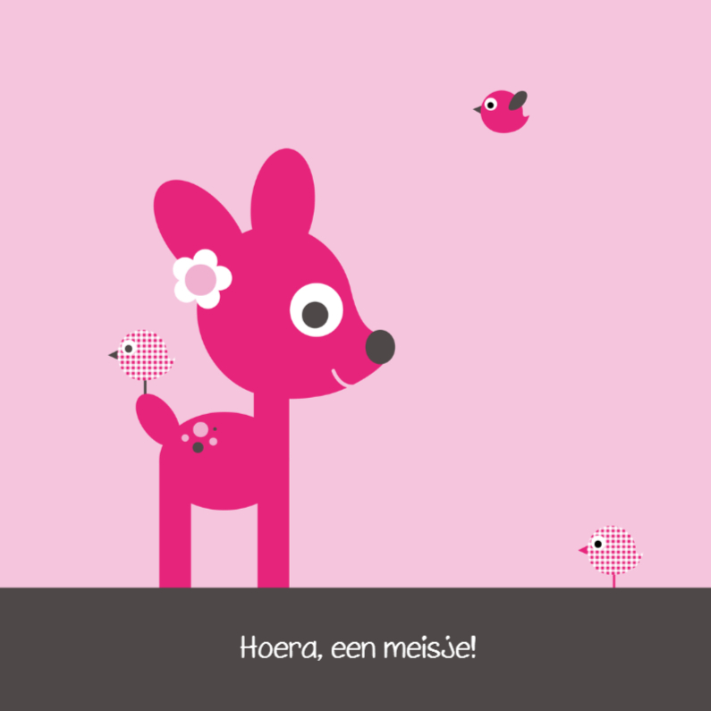 Hertje met vogeltjes - Felicitatiekaarten Felicitatiekaarten - Hertje met vogeltjes