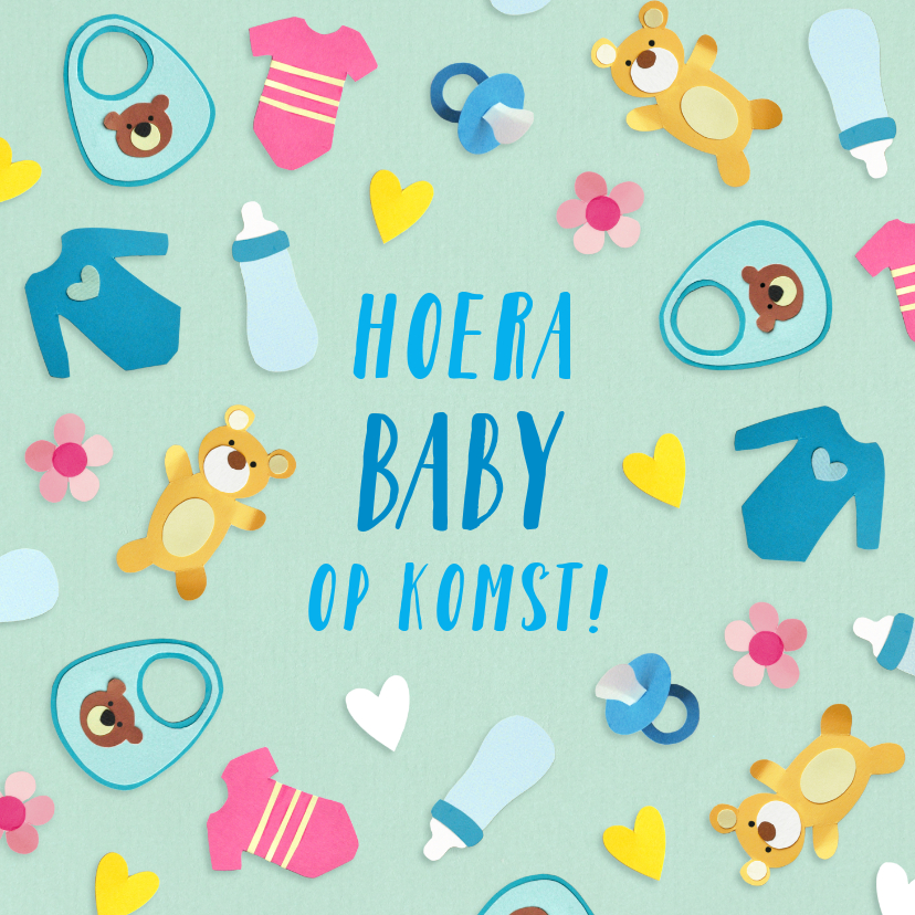 Hoera baby op komst - Felicitatiekaarten Felicitatiekaarten - Hoera baby op komst