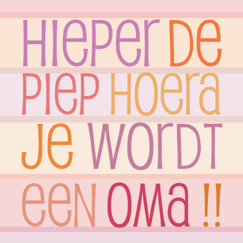 Hoera je wordt oma - Felicitatiekaarten Felicitatiekaarten - Hoera je wordt oma