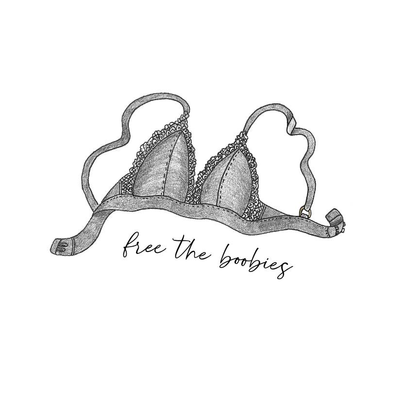 Felicitatiekaarten - Home is where the bra isn't felicitatie kaart bralette