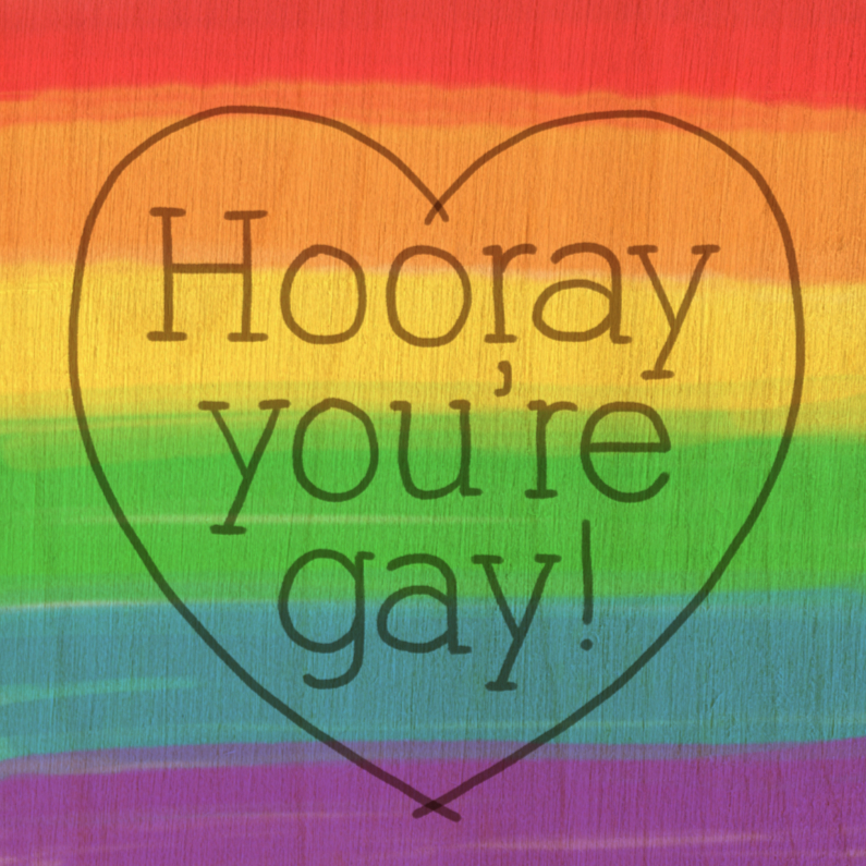 Hooray you're gay1 - Felicitatiekaarten Felicitatiekaarten - Hooray you're gay1