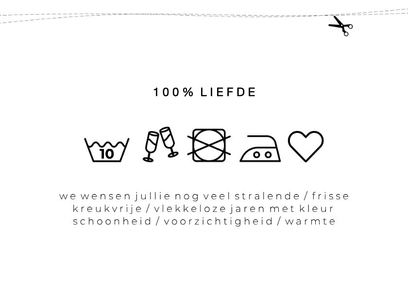 Felicitatiekaarten - Huwelijksjubileum kaart 10 jaar met waslabel 