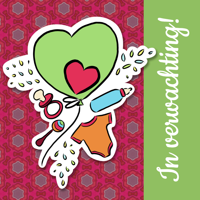 In verwachting-babyspulletjes - Felicitatiekaarten Felicitatiekaarten - In verwachting-babyspulletjes