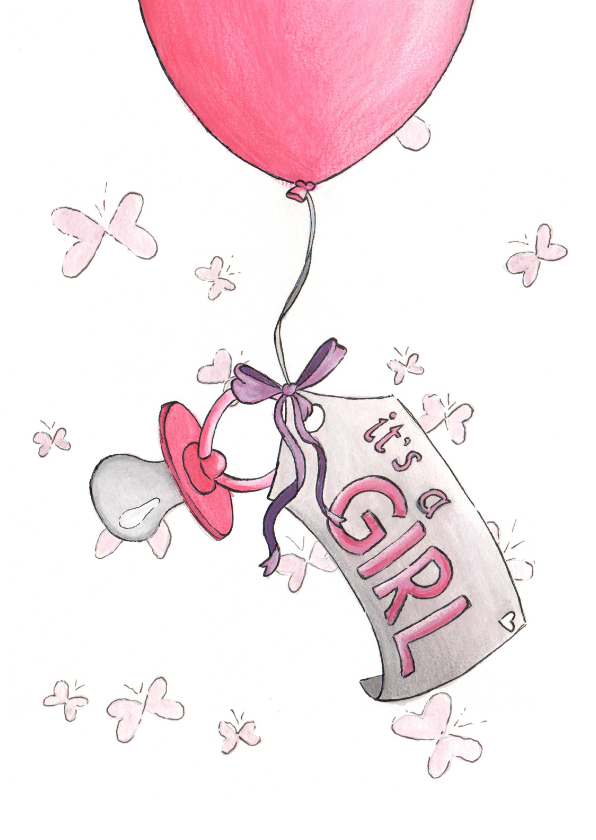 Its a girl Illu-Straver - Felicitatiekaarten Felicitatiekaarten - Its a girl Illu-Straver
