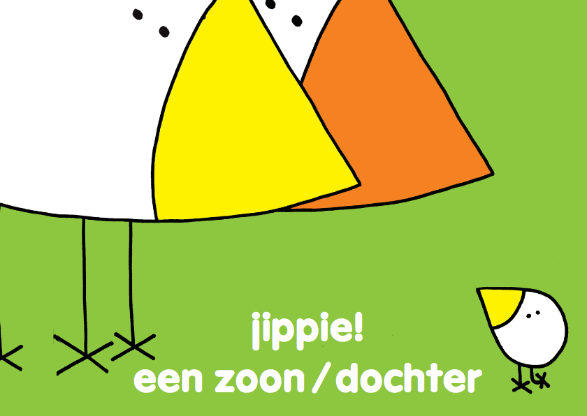 jippie een nieuw kuikentje - Felicitatiekaarten Felicitatiekaarten - jippie een nieuw kuikentje