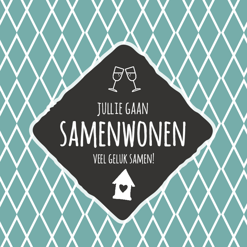 Felicitatiekaarten - Jullie gaan samenwonen - retro