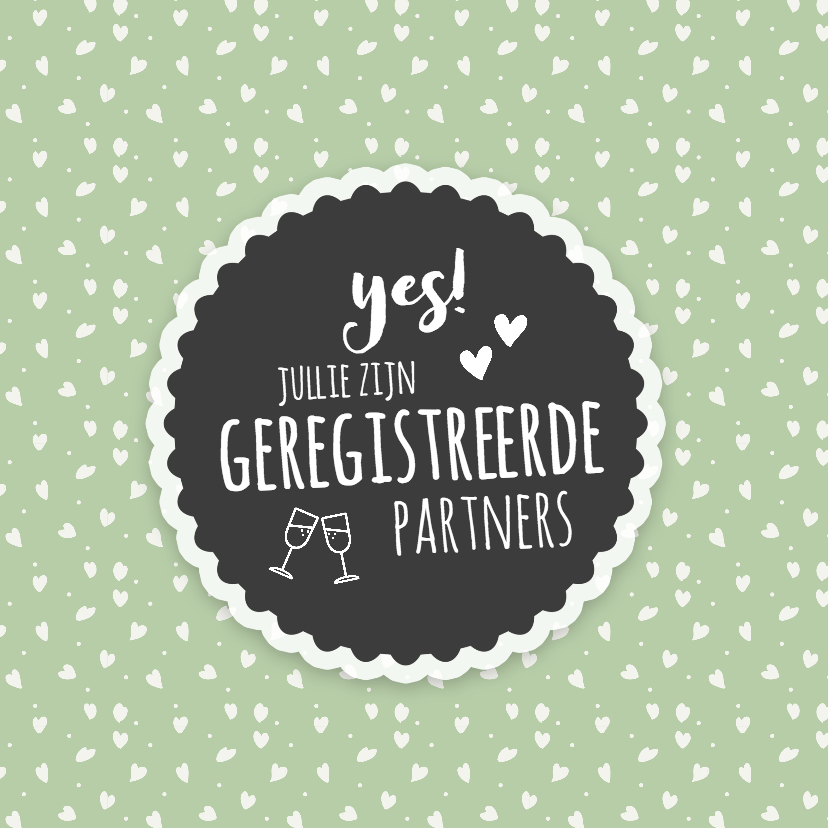 Felicitatiekaarten - Jullie zijn geregistreerde partners retro