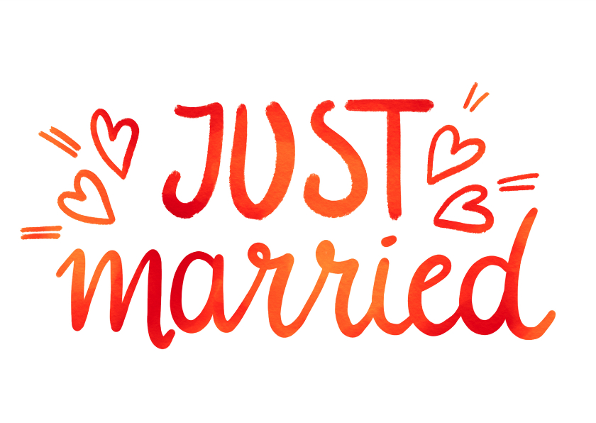 Just Married - EM - Felicitatiekaarten Felicitatiekaarten - Just Married - EM