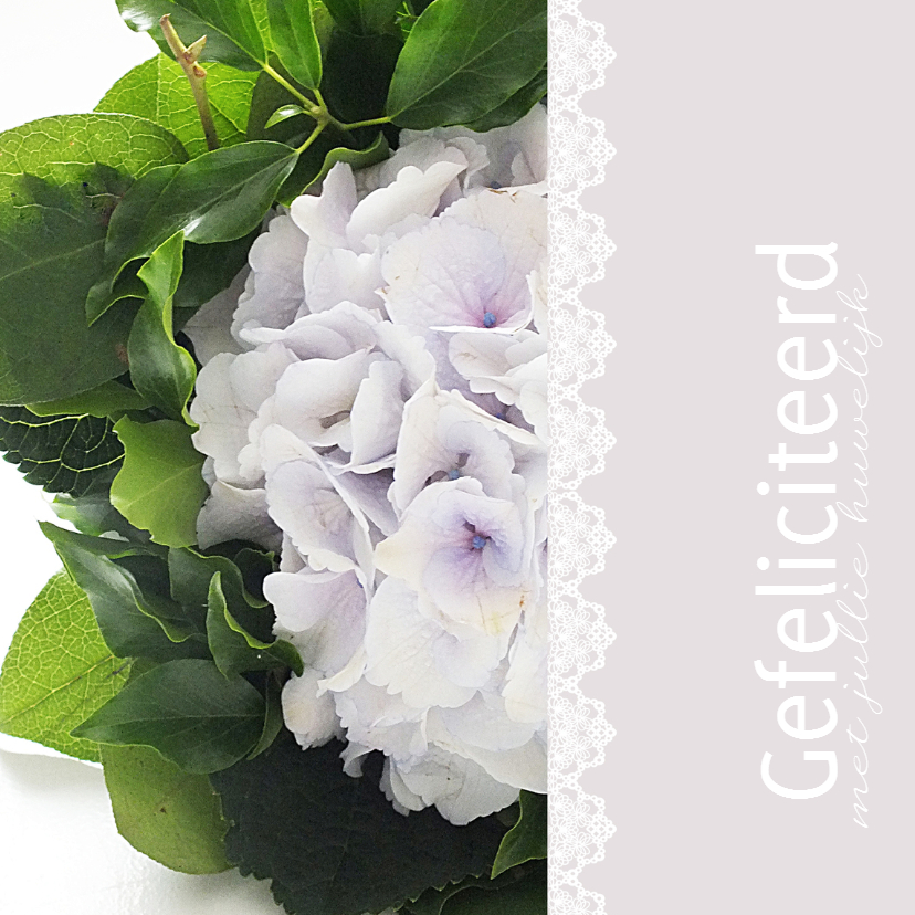 Kaart Gefeliciteerd huwelijk kant - Felicitatiekaarten Felicitatiekaarten - Kaart Gefeliciteerd huwelijk kant