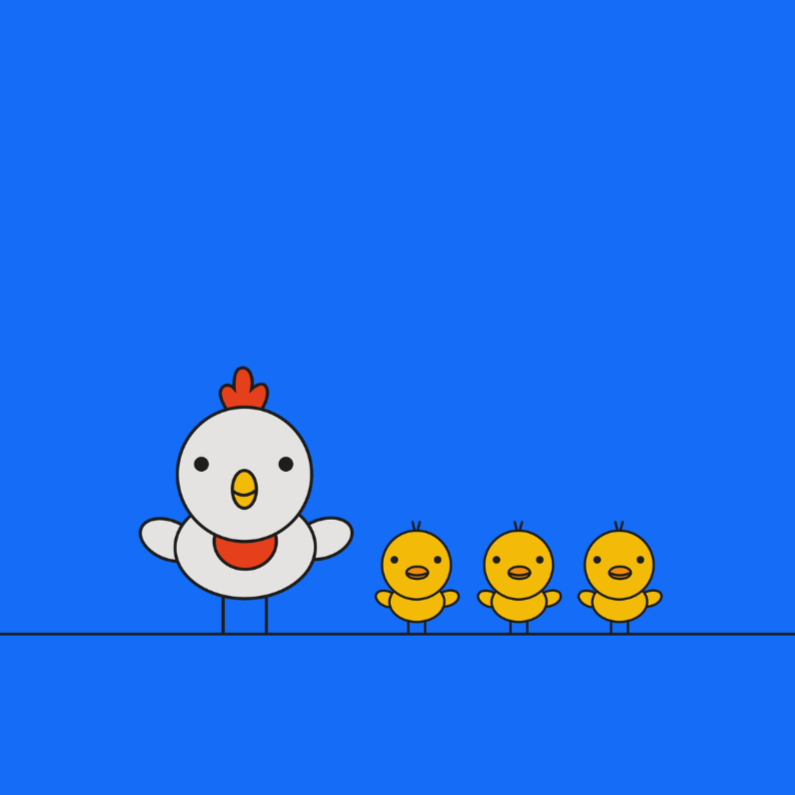 Kip met kuikentjes - Felicitatiekaarten Felicitatiekaarten - Kip met kuikentjes