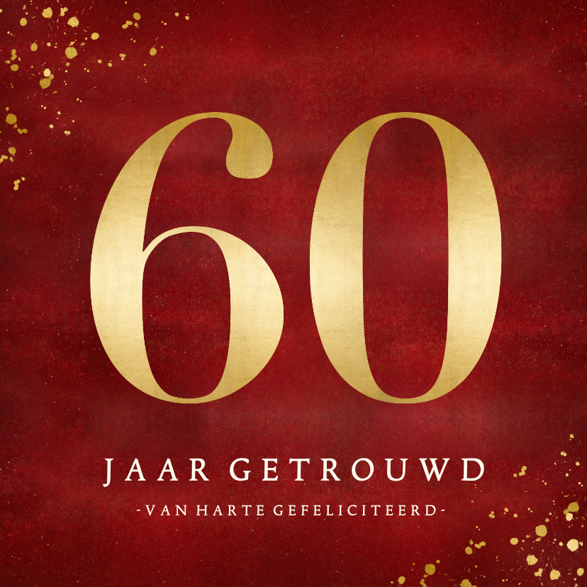 Felicitatiekaarten - Klassieke felicitatiekaart huwelijk diamant 60 jaar getrouwd