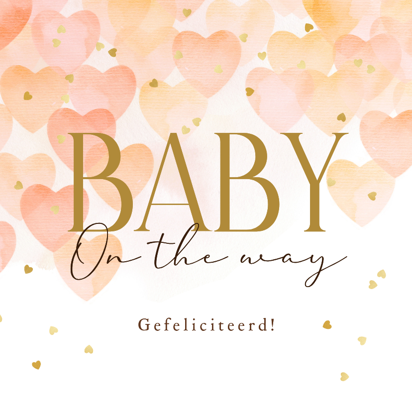 Liedevolle felicitatiekaart baby on the way zwanger hartjes - Felicitatiekaarten Felicitatiekaarten - Liedevolle felicitatiekaart baby on the way zwanger hartjes