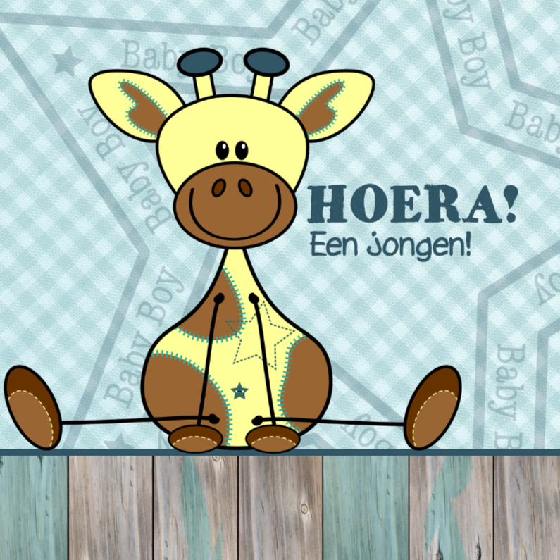 Lief jongetje geboren Giraffe - Felicitatiekaarten Felicitatiekaarten - Lief jongetje geboren Giraffe
