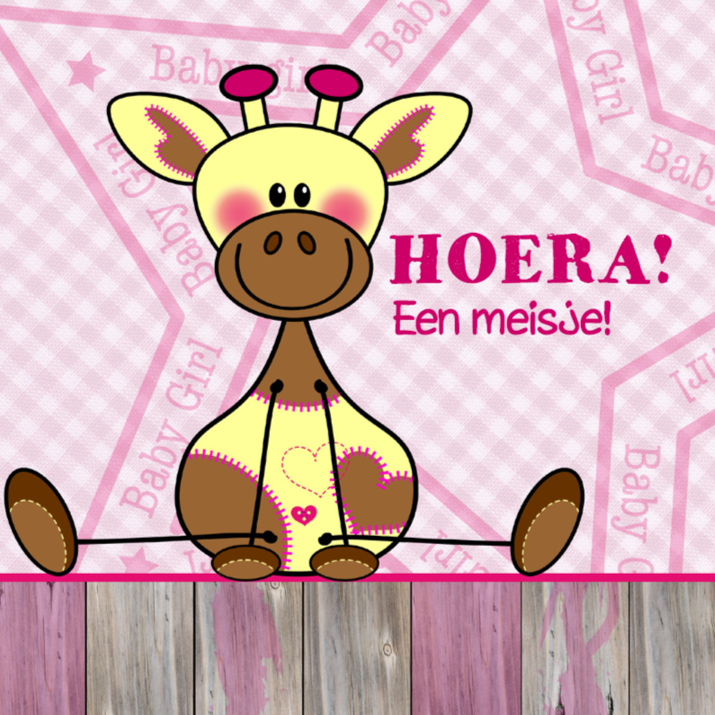 Betere Lief meisje geboren Giraffe ROZE | Kaartje2go EI-41