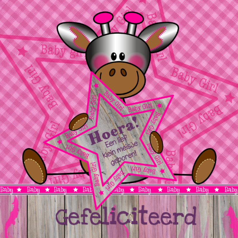 Lief meisje GIRAFFE felicitatie - Felicitatiekaarten Felicitatiekaarten - Lief meisje GIRAFFE felicitatie