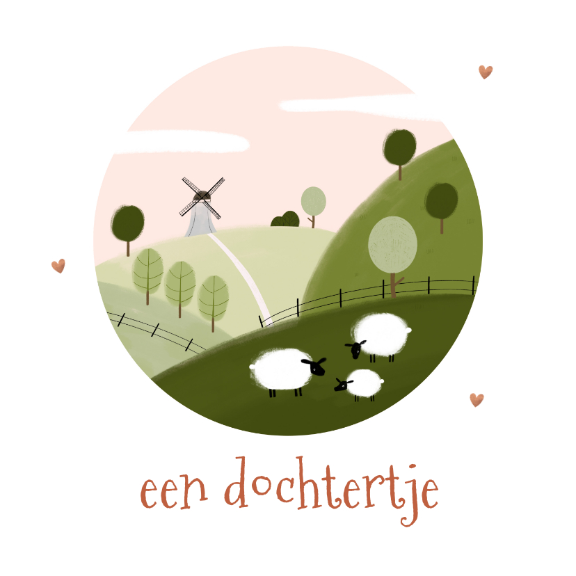 Felicitatiekaarten - Lieve felicitatiekaart geboorte dochtertje wereldbol schapen