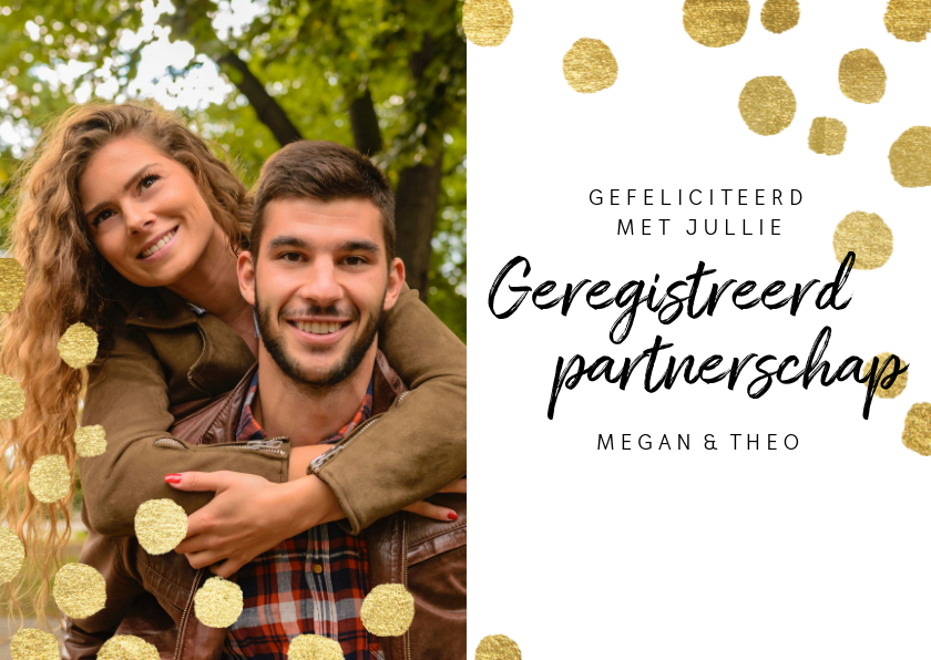 Felicitatiekaarten - Moderne felicitatiekaart geregistreerd partnerschap