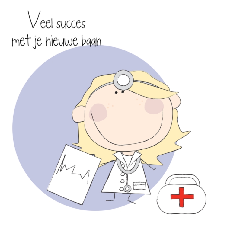 Nieuwe baan arts- vrouw - Felicitatiekaarten Felicitatiekaarten - Nieuwe baan arts- vrouw