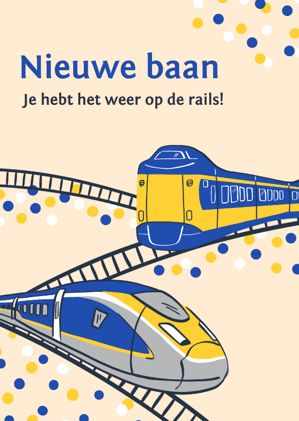 Nieuwe baan conducteur of machinist - Felicitatiekaarten Felicitatiekaarten - Nieuwe baan conducteur of machinist