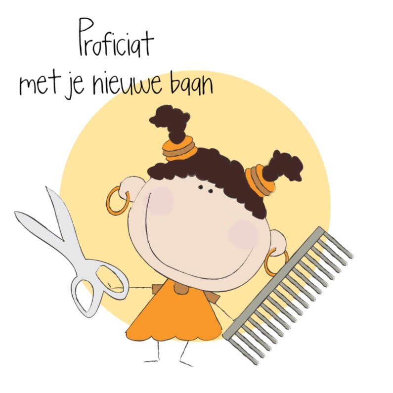 Nieuwe baan kapster - Felicitatiekaarten Felicitatiekaarten - Nieuwe baan kapster